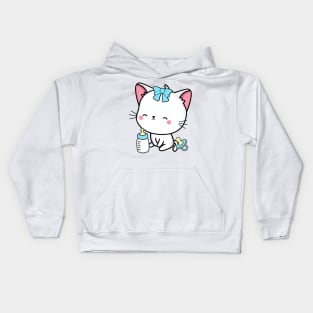 Cute angora cat is a baby Kids Hoodie